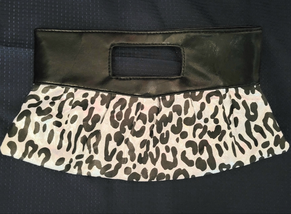 Black & Silver Cheetah Print Mini Purse